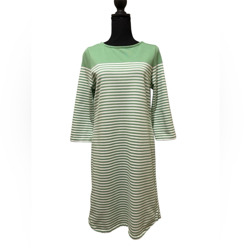 Brooks Brothers Mint Green and White Striped Shift Dress